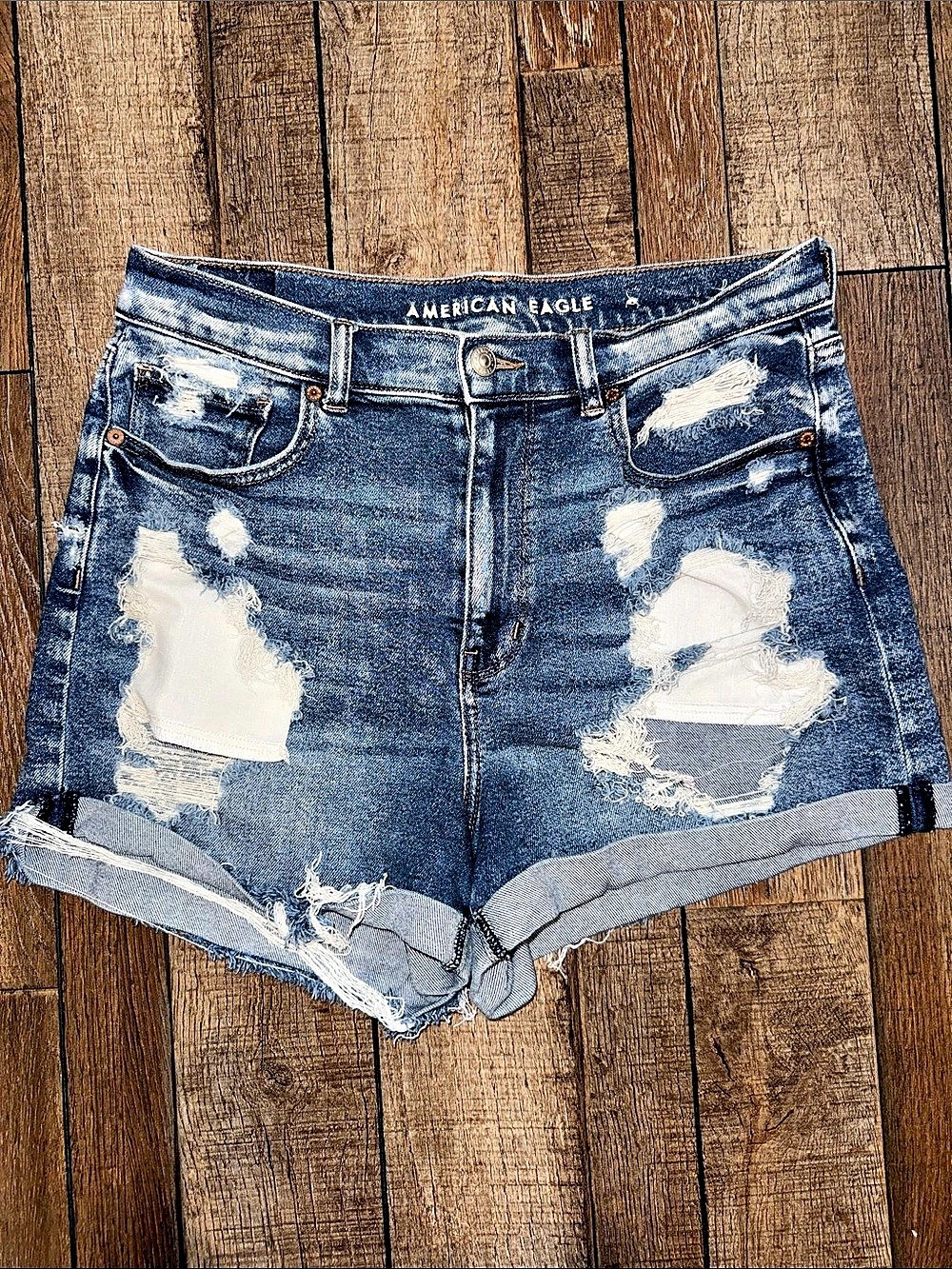 American Eagle Distressed Denim Jean Shorts Size 12